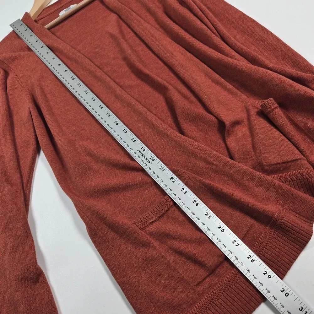 Croft & Barrow‎ Cardigan Sweater Womens Large L Orange Open Robe Top Cozy Lounge
